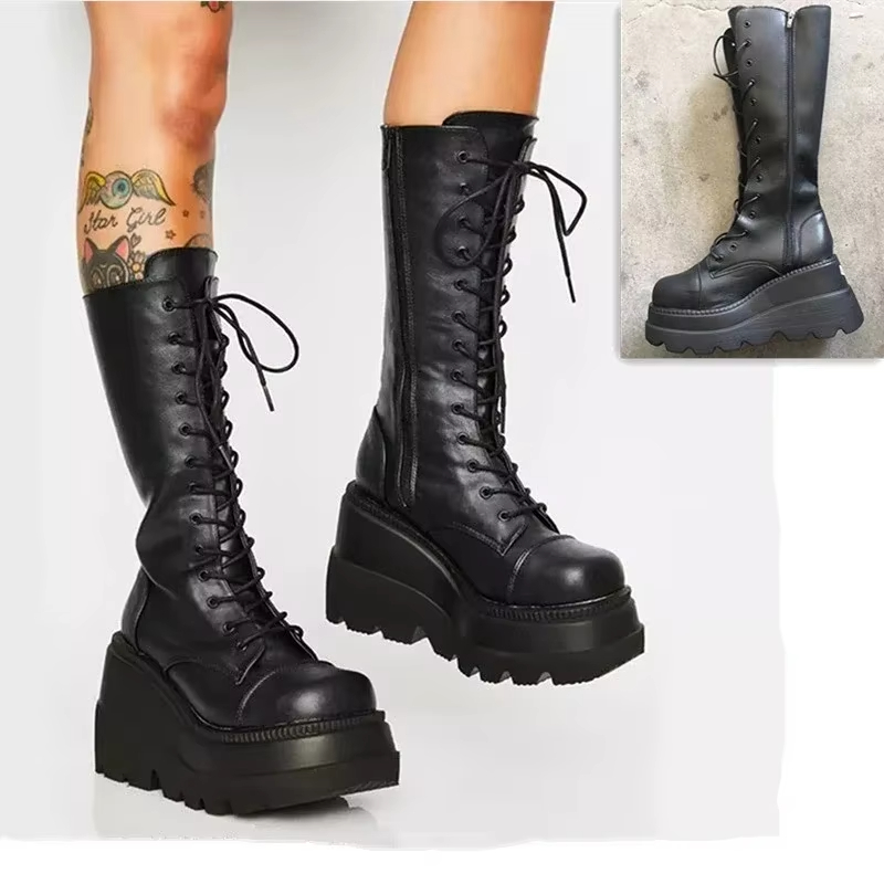 Women's Platform Boots Punk Mi - Women'S Fashion Knee High Boots review and price